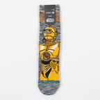 STANCE X STAR WARS C3PO Crew Socks in GOLD