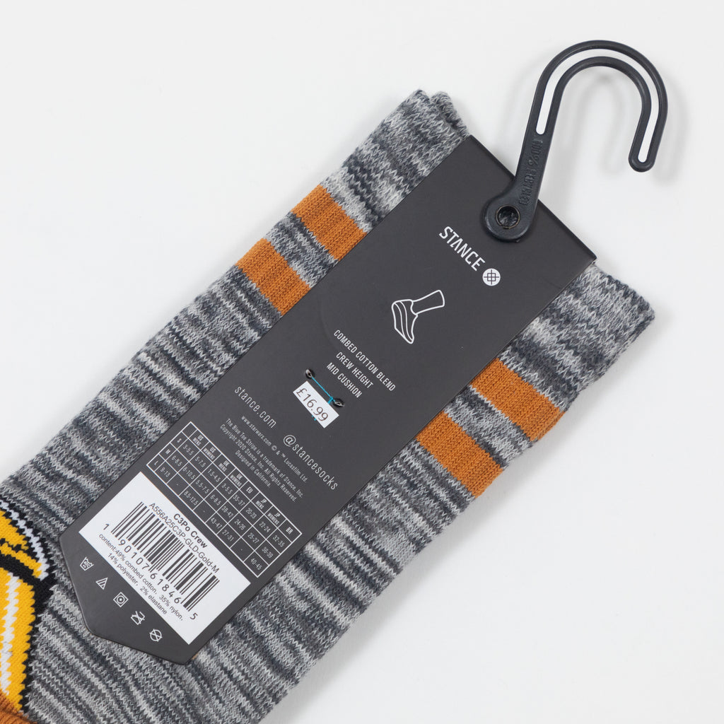 STANCE X STAR WARS C3PO Crew Socks in GOLD