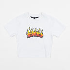 Womens RIPNDIP Scary Cute Cropped T-Shirt in WHITE