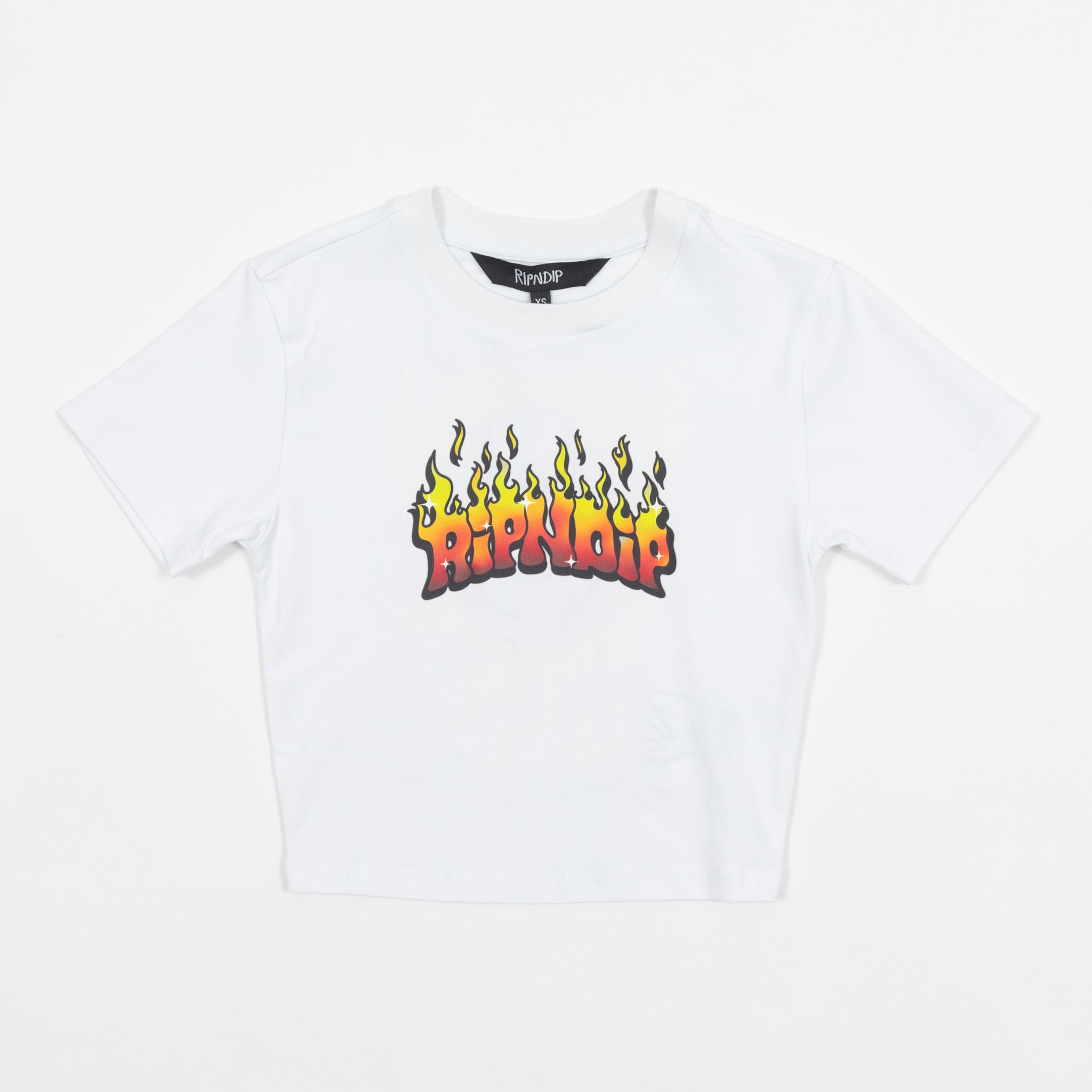 Womens RIPNDIP Scary Cute Cropped T-Shirt in WHITE