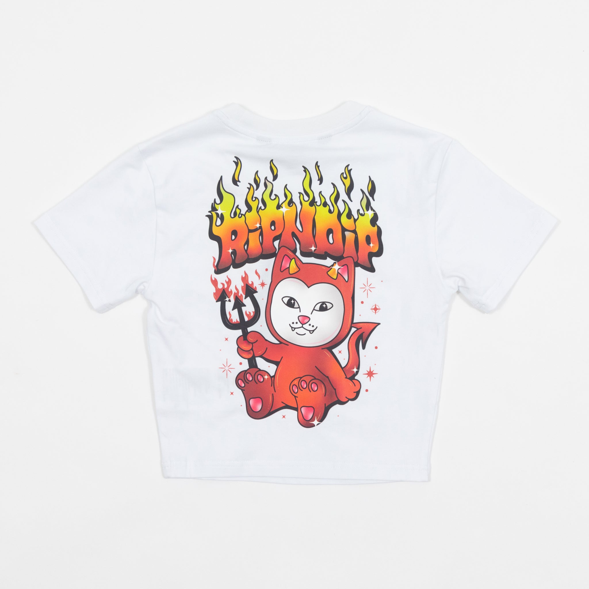 Womens RIPNDIP Scary Cute Cropped T-Shirt in WHITE