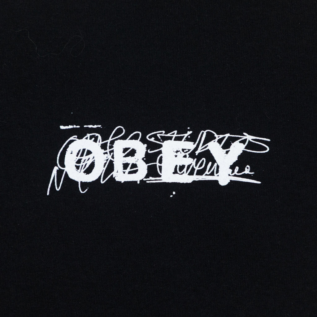 OBEY Scribble Graphic T-Shirt in BLACK
