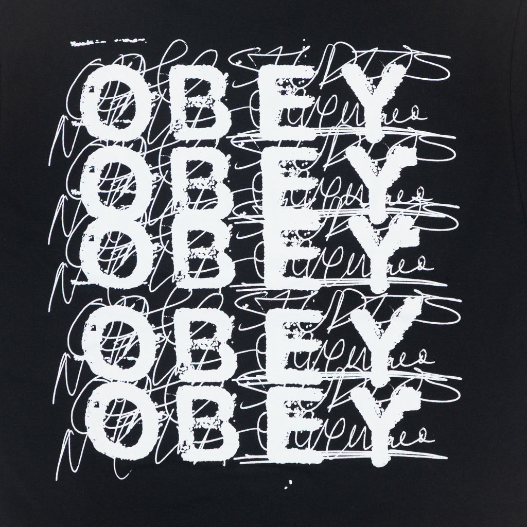 OBEY Scribble Graphic T-Shirt in BLACK