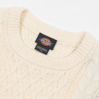 DICKIES Script Cable Knit Sweatshirt in CREAM