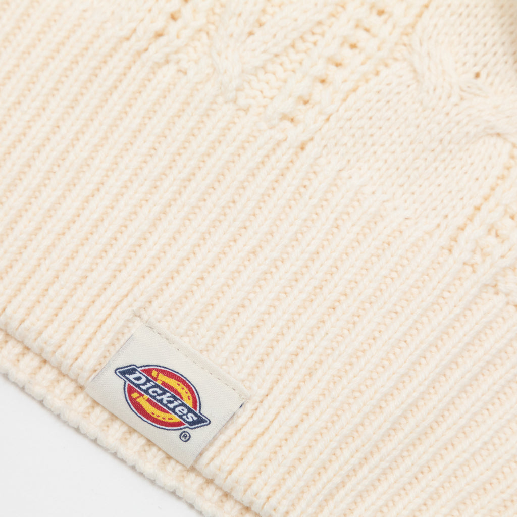 DICKIES Script Cable Knit Sweatshirt in CREAM