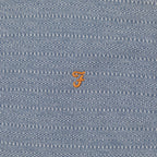 FARAH Sefton Textured Short Sleeve Polo Shirt in Riverbed Blue
