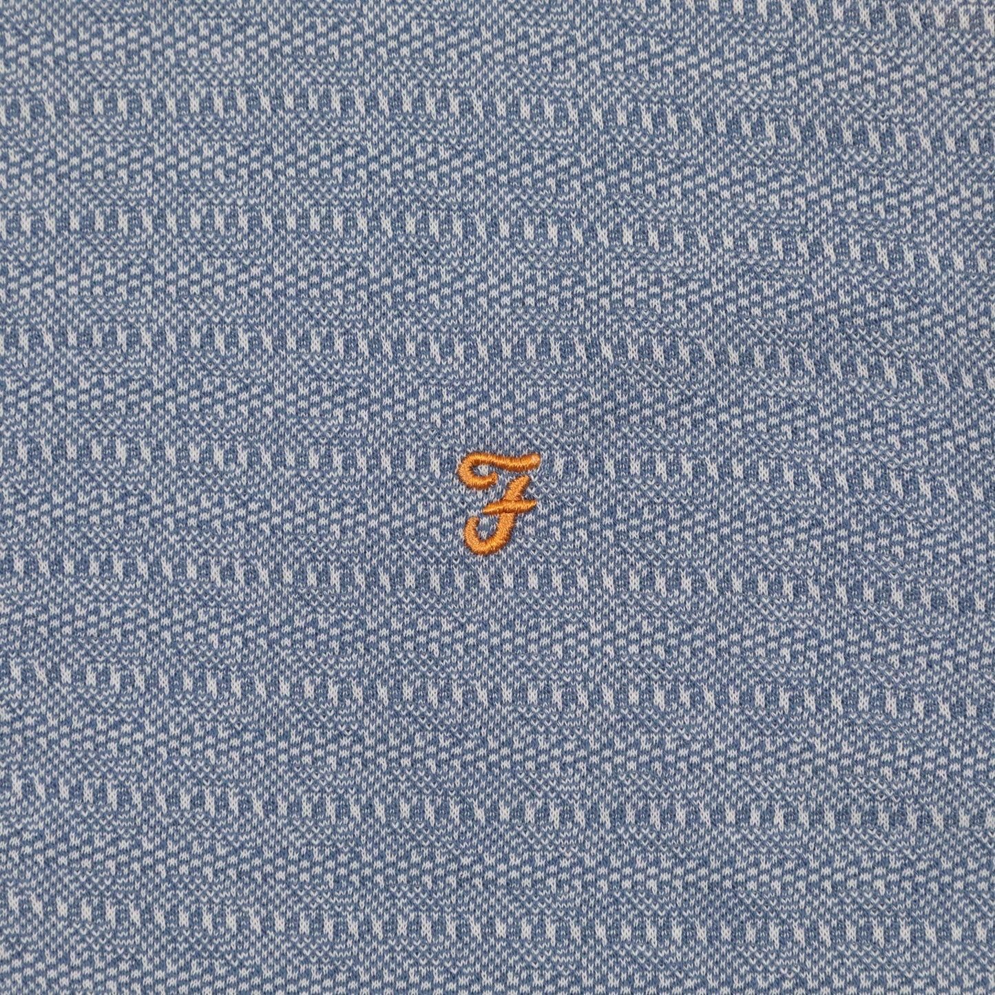 FARAH Sefton Textured Short Sleeve Polo Shirt in Riverbed Blue