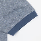 FARAH Sefton Textured Short Sleeve Polo Shirt in Riverbed Blue