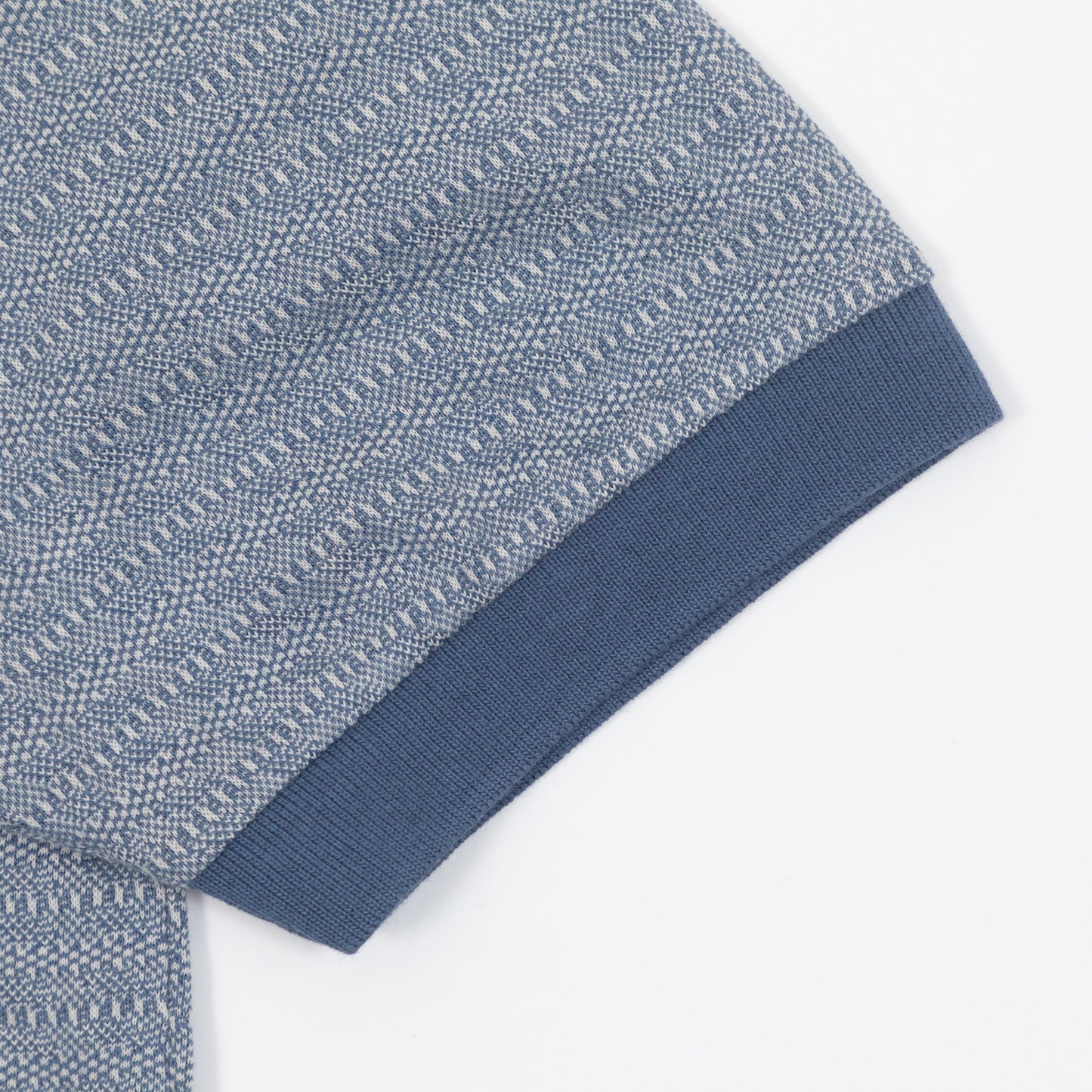 FARAH Sefton Textured Short Sleeve Polo Shirt in Riverbed Blue