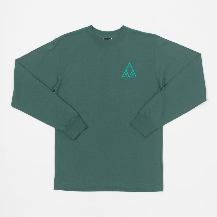 HUF Triple Triangle Logo Long Sleeve T-Shirt in GREEN