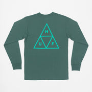 HUF Triple Triangle Logo Long Sleeve T-Shirt in GREEN