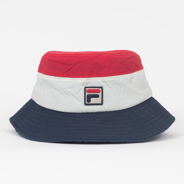 FILA Sherpa Lined Bucket Hat in RED , BLUE & WHITE