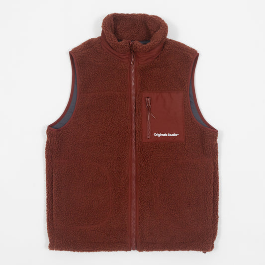 JACK & JONES Sherpa Gilet in RED