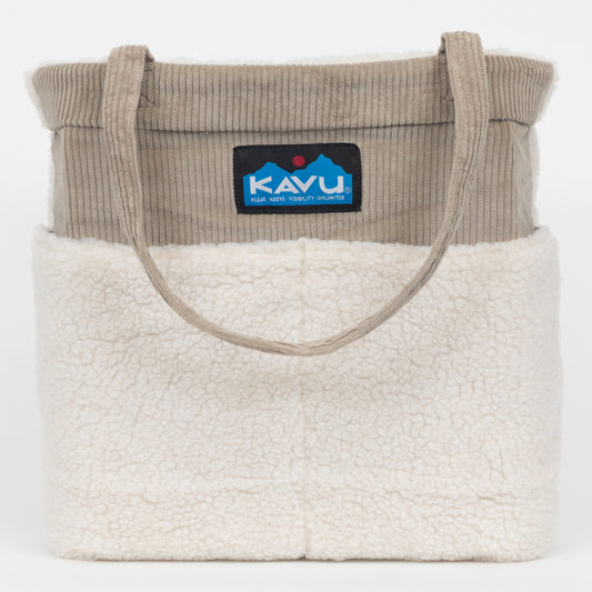 KAVU Sherpa Tote Shoulder Bag in CREAM