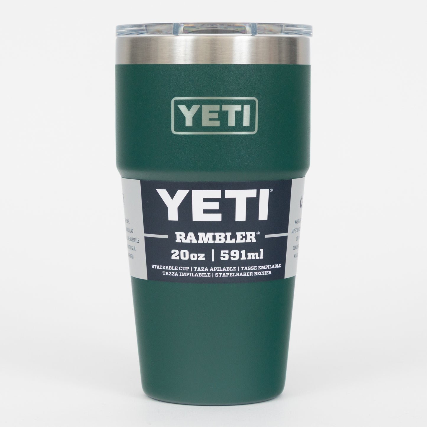 YETI Rambler 20 oz (591 ml) Stackable Cup in Black Forest Green