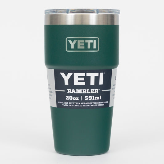 YETI Rambler 20 oz (591 ml) Stackable Cup in Black Forest Green