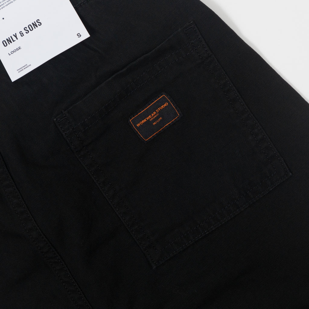 ONLY & SONS Sinus Loose Fit Trousers in BLACK