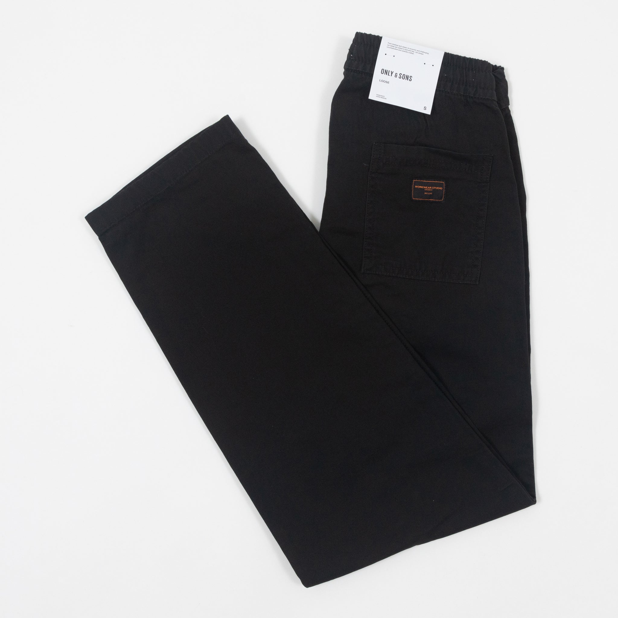 Men s ONLY SONS Sinus Loose Fit Trousers in BLACK CACTWS UK