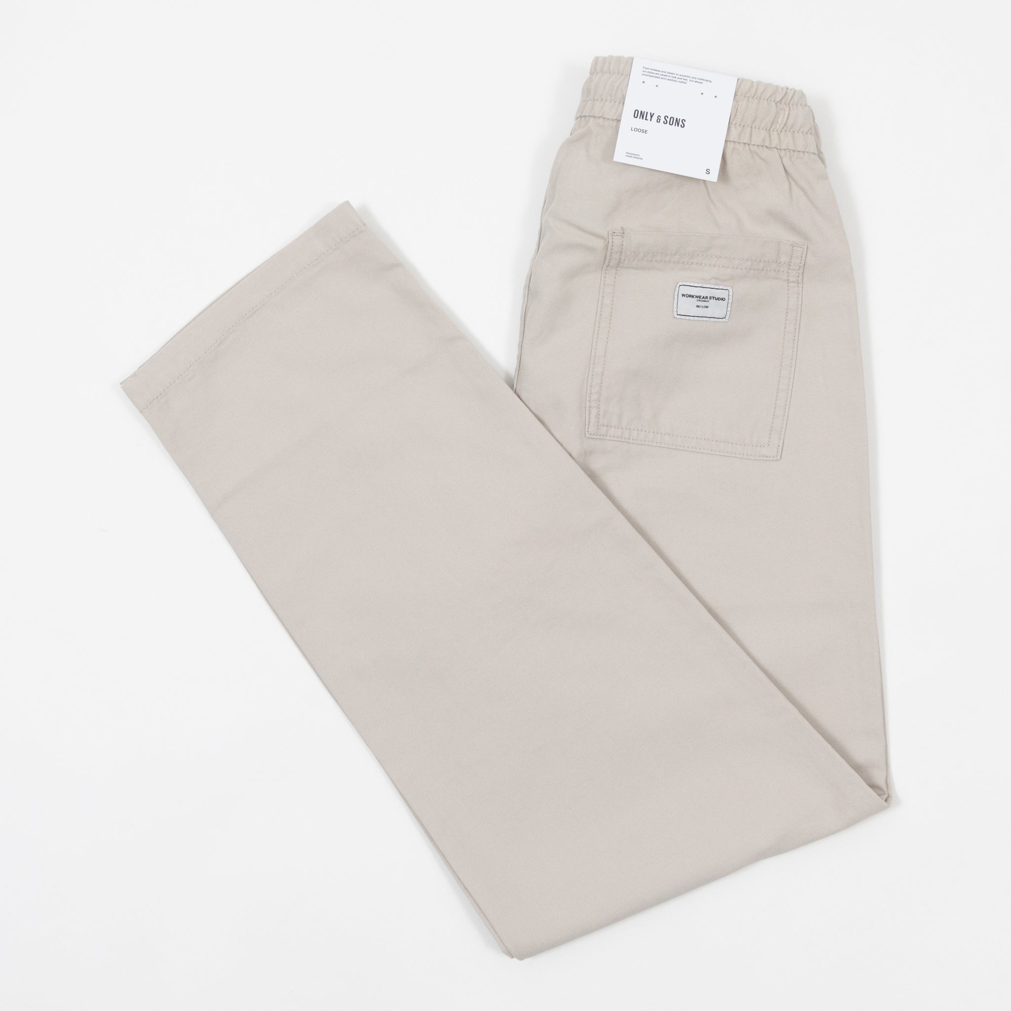 ONLY & SONS Sinus Loose Fit Trousers in CREAM