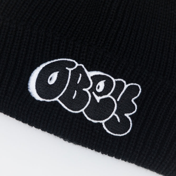 OBEY Slap Knit Beanie in BLACK