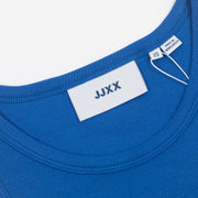 Womens JJXX Sleeveless Rib Crop Top in BLUE