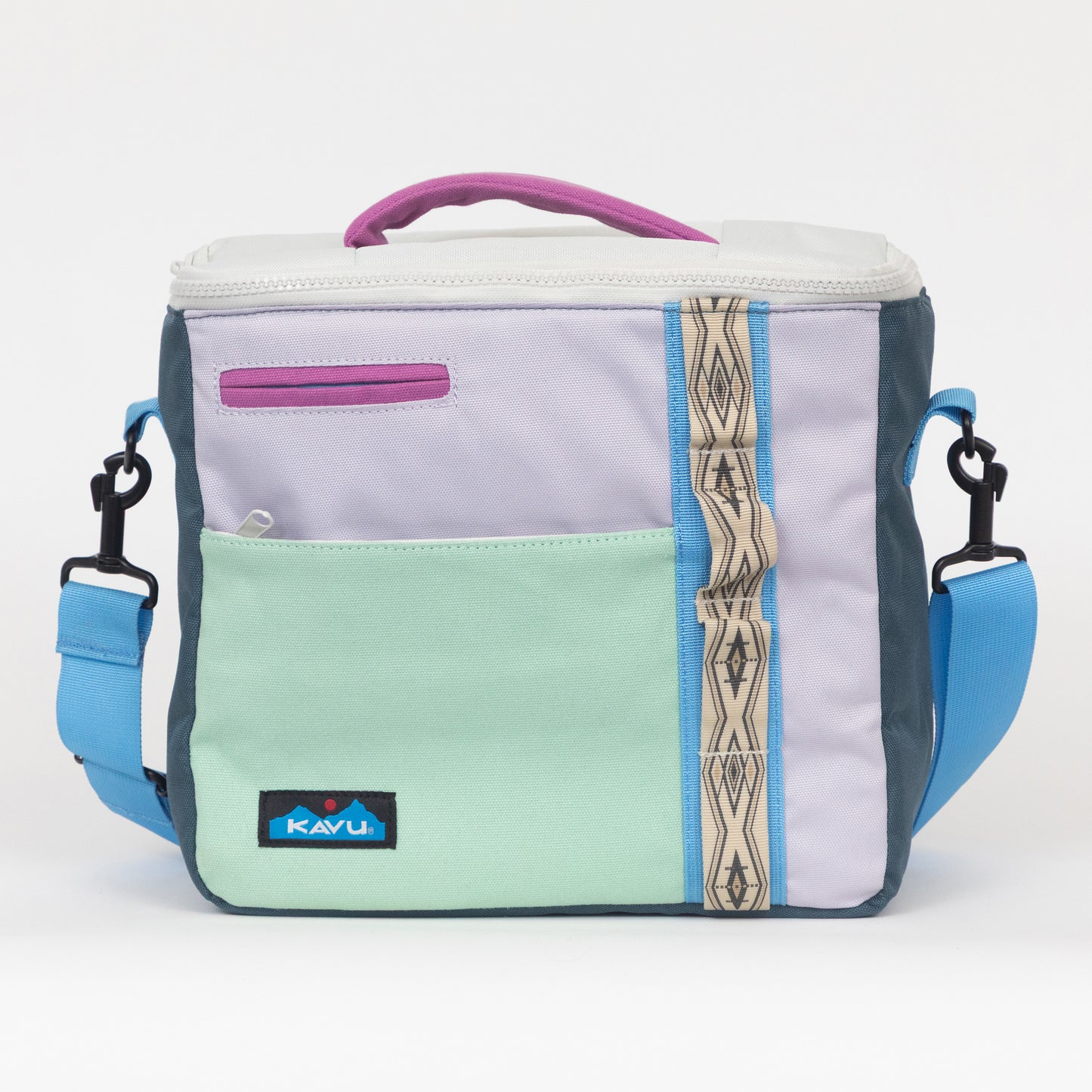 KAVU Snack Sack Cooler Bag in BLUE & PURPLE