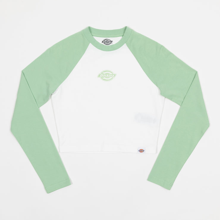 Womens DICKIES Sodaville Long Sleeve T-Shirt in QUIET GREEN
