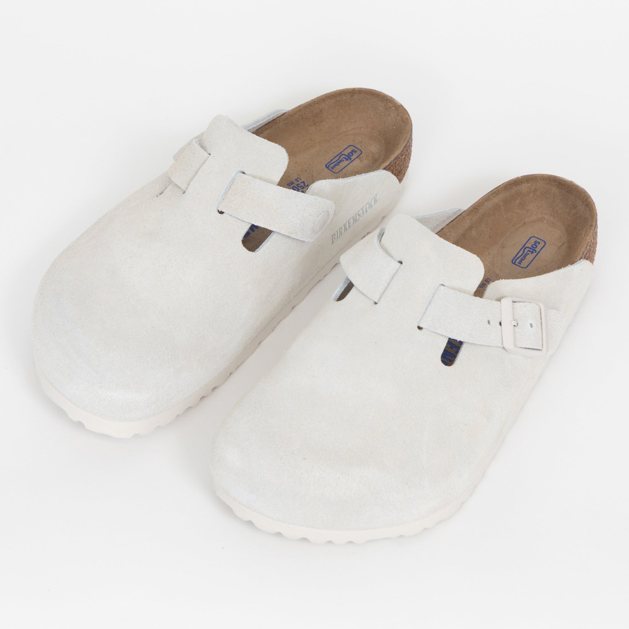 Womens BIRKENSTOCK Soft Footbed Boston Clog Sandals in WHITE