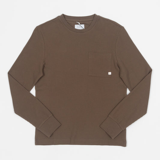FARAH Spence Long Sleeve T-Shirt in BROWN