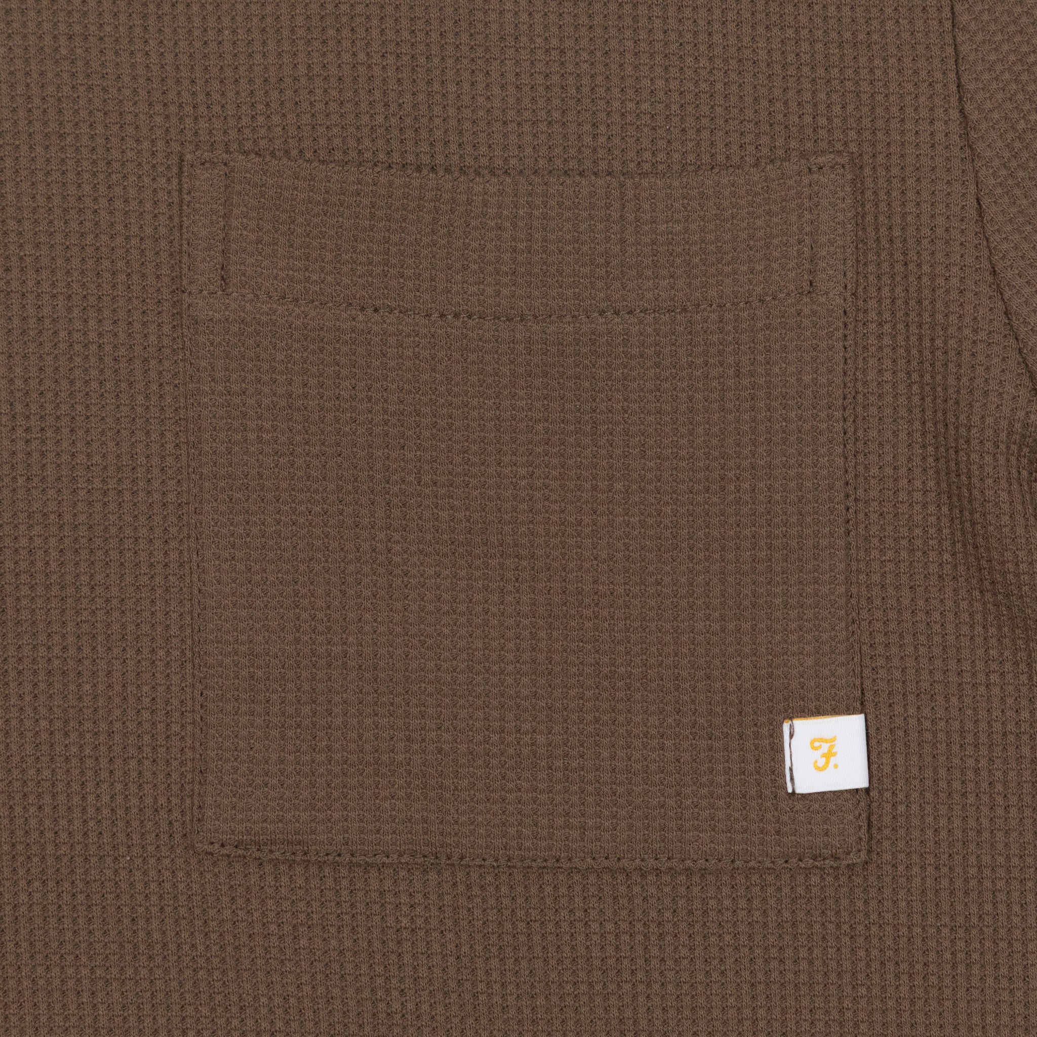 FARAH Spence Long Sleeve T-Shirt in BROWN