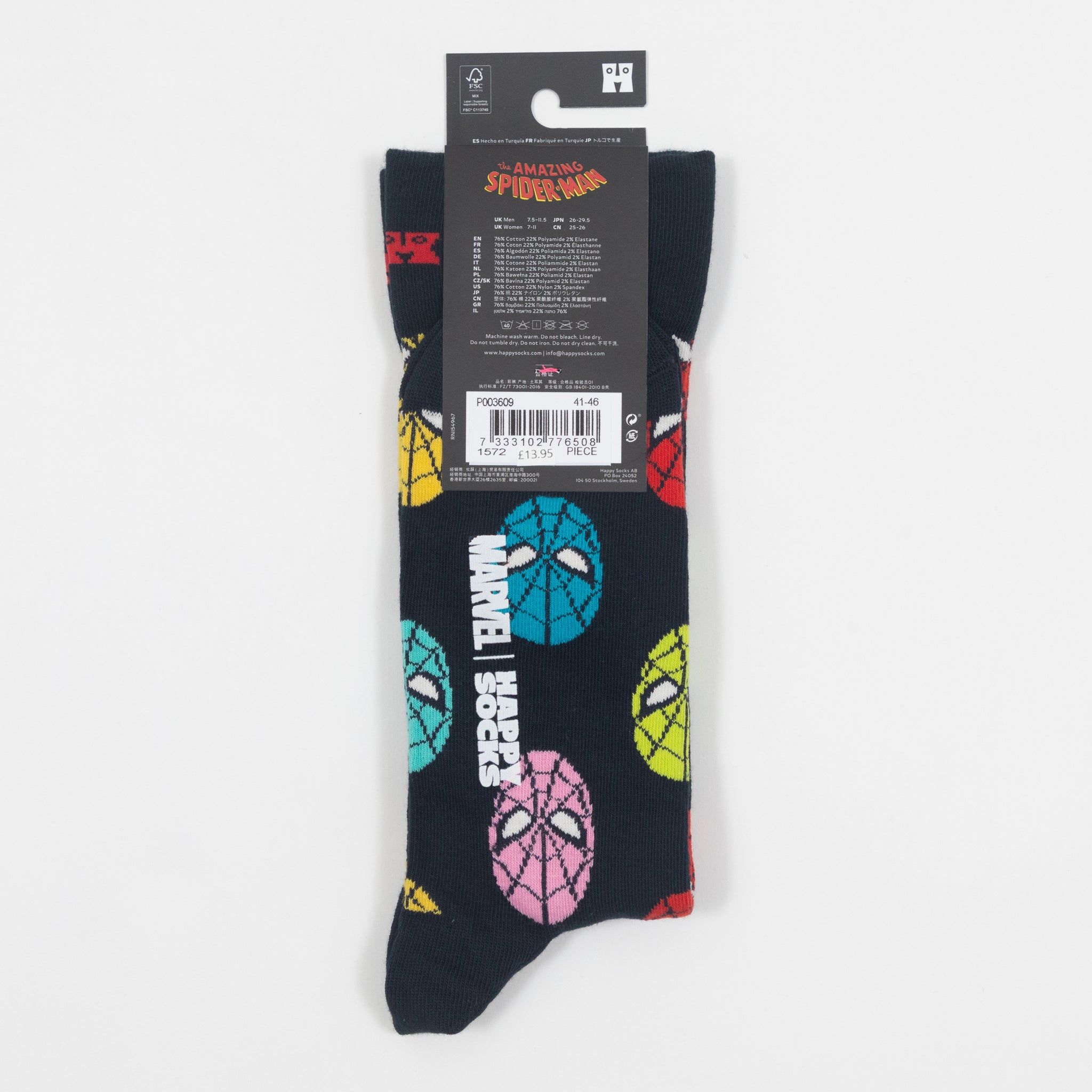 HAPPY SOCKS X MARVEL Spiderman Socks in BLACK