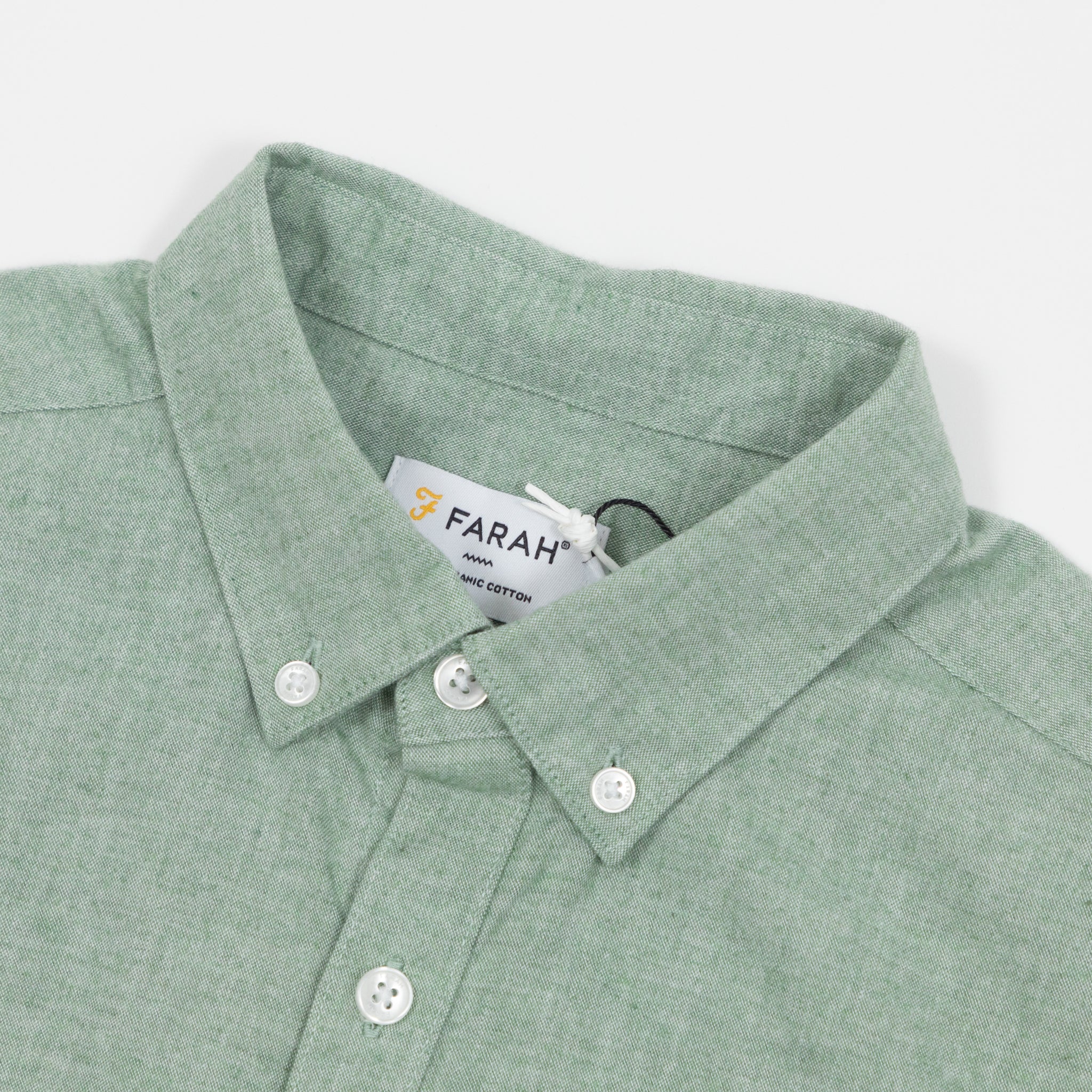 FARAH Steen Long Sleeve Shirt in GREEN MARL