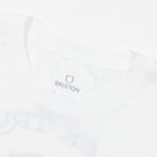 crew neck close up on brixton white t-shirt