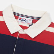 FILA Matteo Striped Rugby Polo Shirt in RED & NAVY