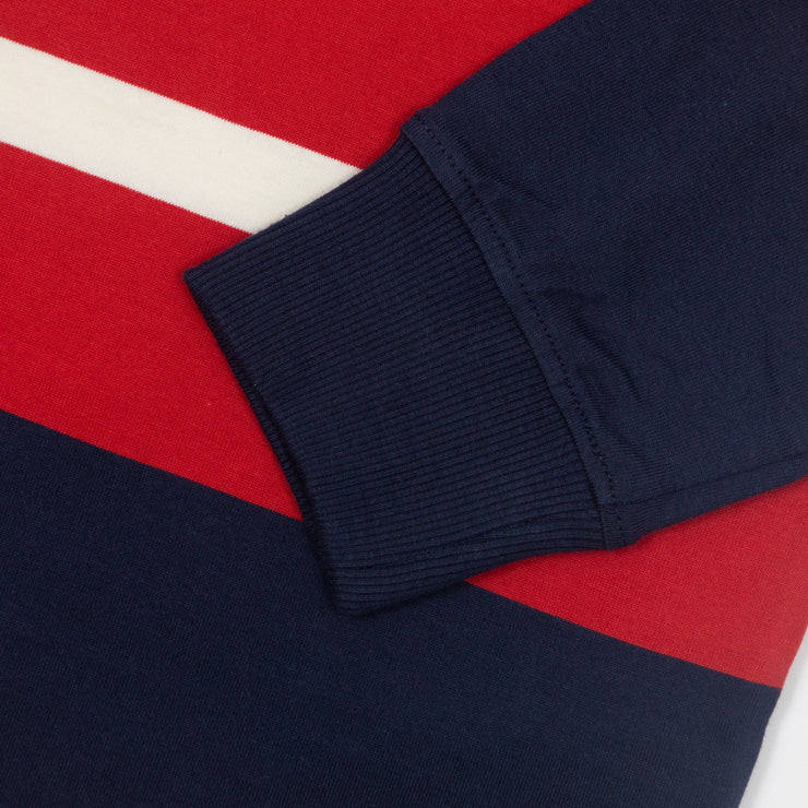 FILA Matteo Striped Rugby Polo Shirt in RED & NAVY