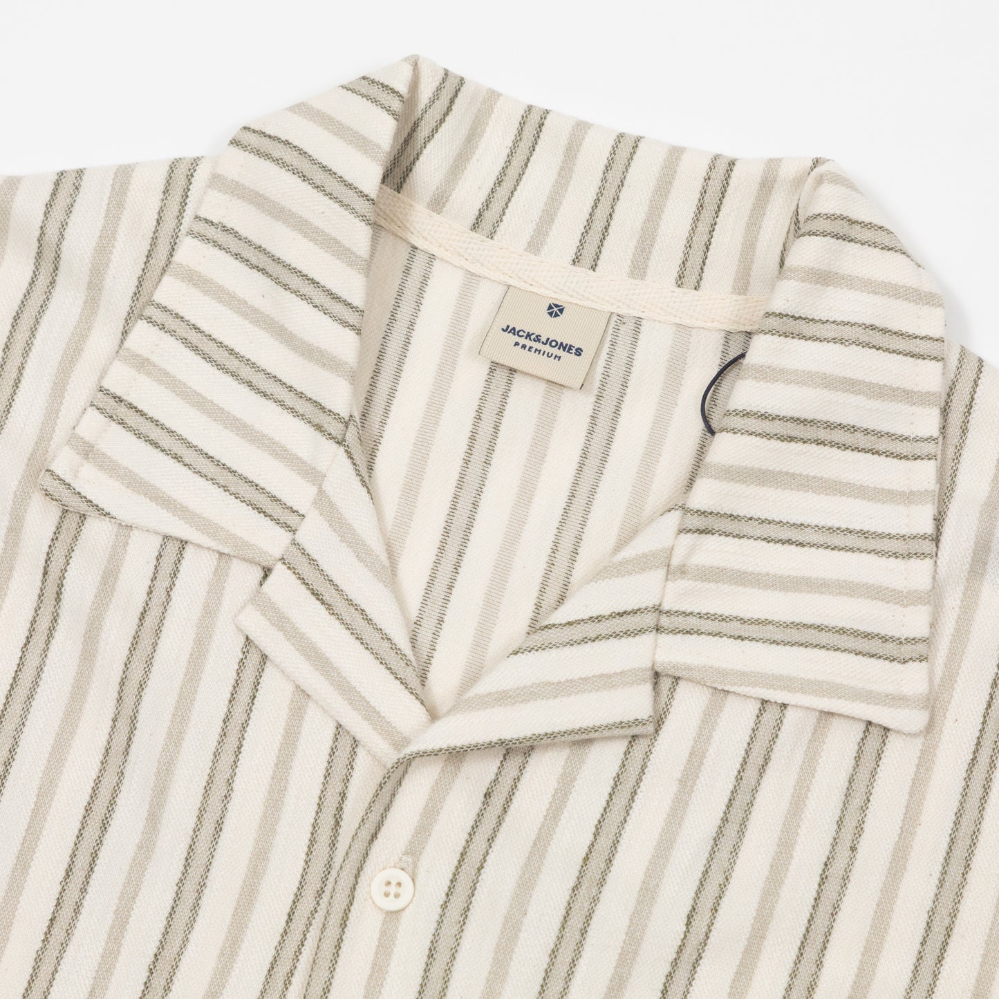 JACK & JONES Short Sleeve Shirt in GREEN STRIPE