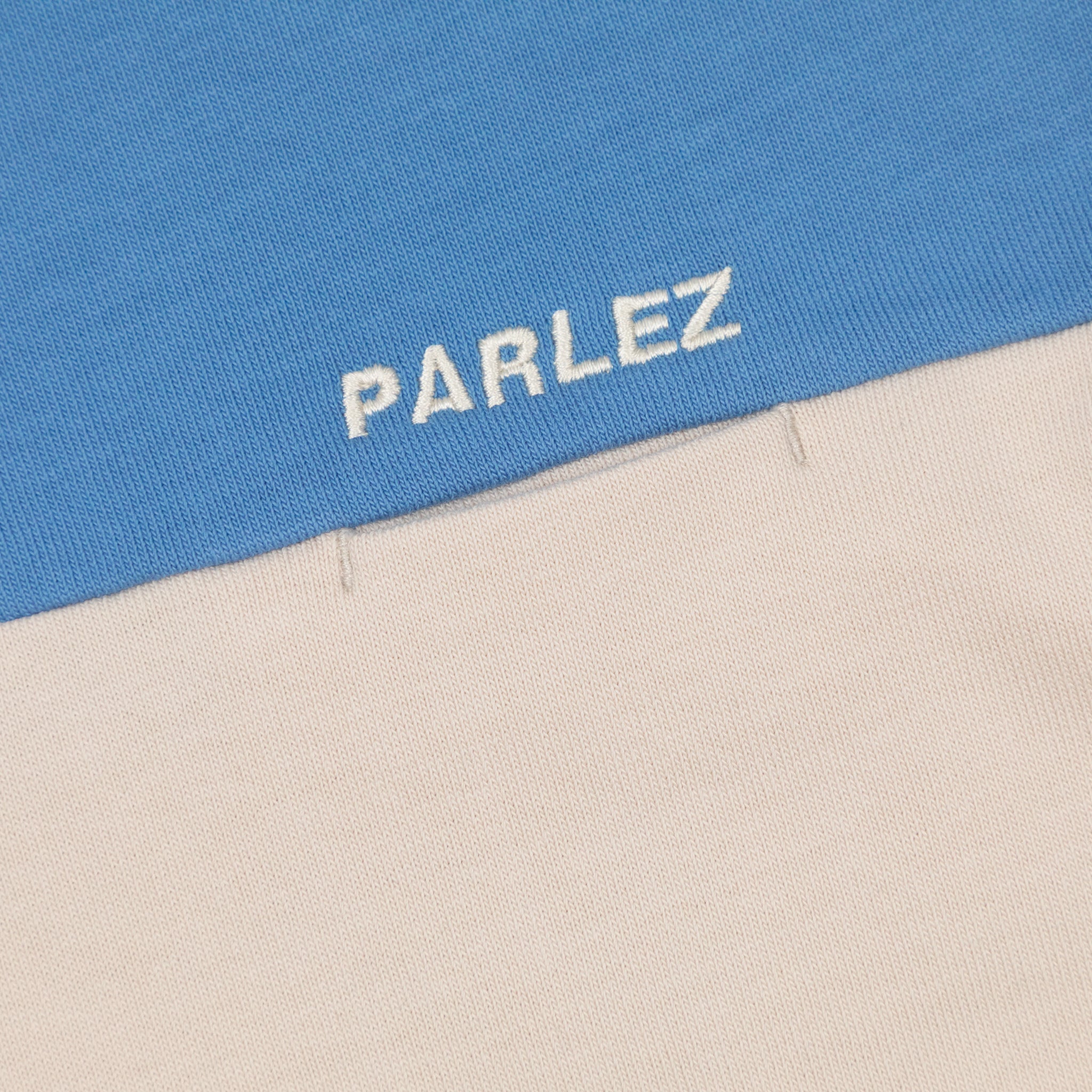 parlez rugby shirt blue yellow branding