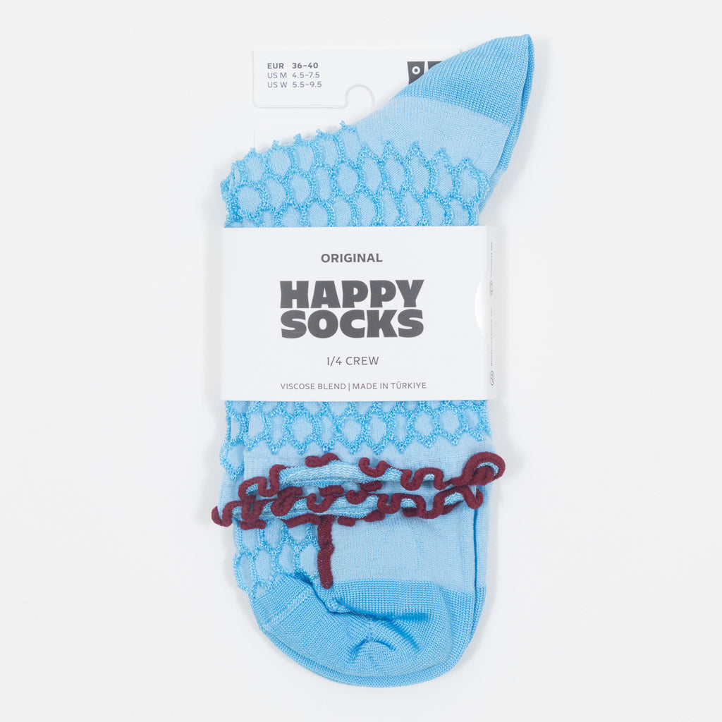 HAPPY SOCKS Structure Slinky Mini Crew Socks in BLUE