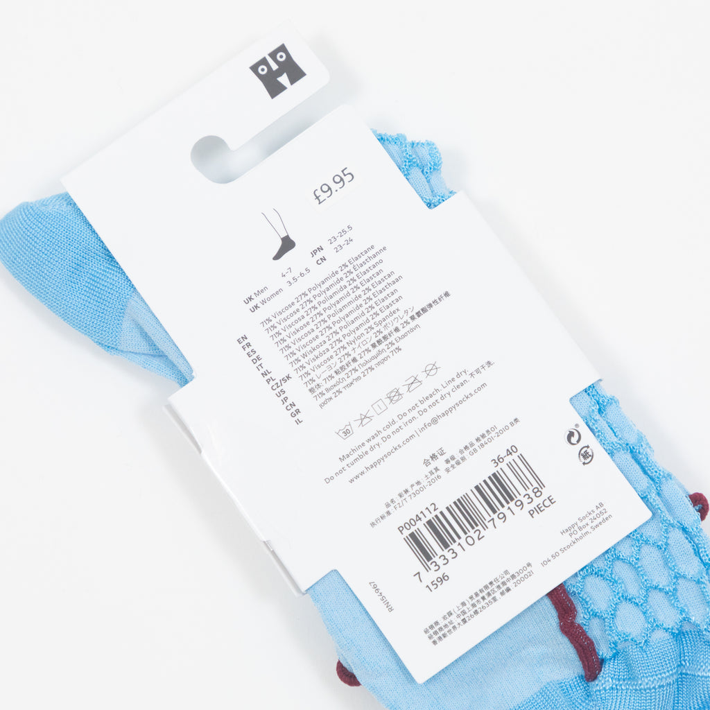 HAPPY SOCKS Structure Slinky Mini Crew Socks in BLUE