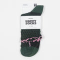 HAPPY SOCKS Structure Slinky Qtr Crew Socks in GREEN