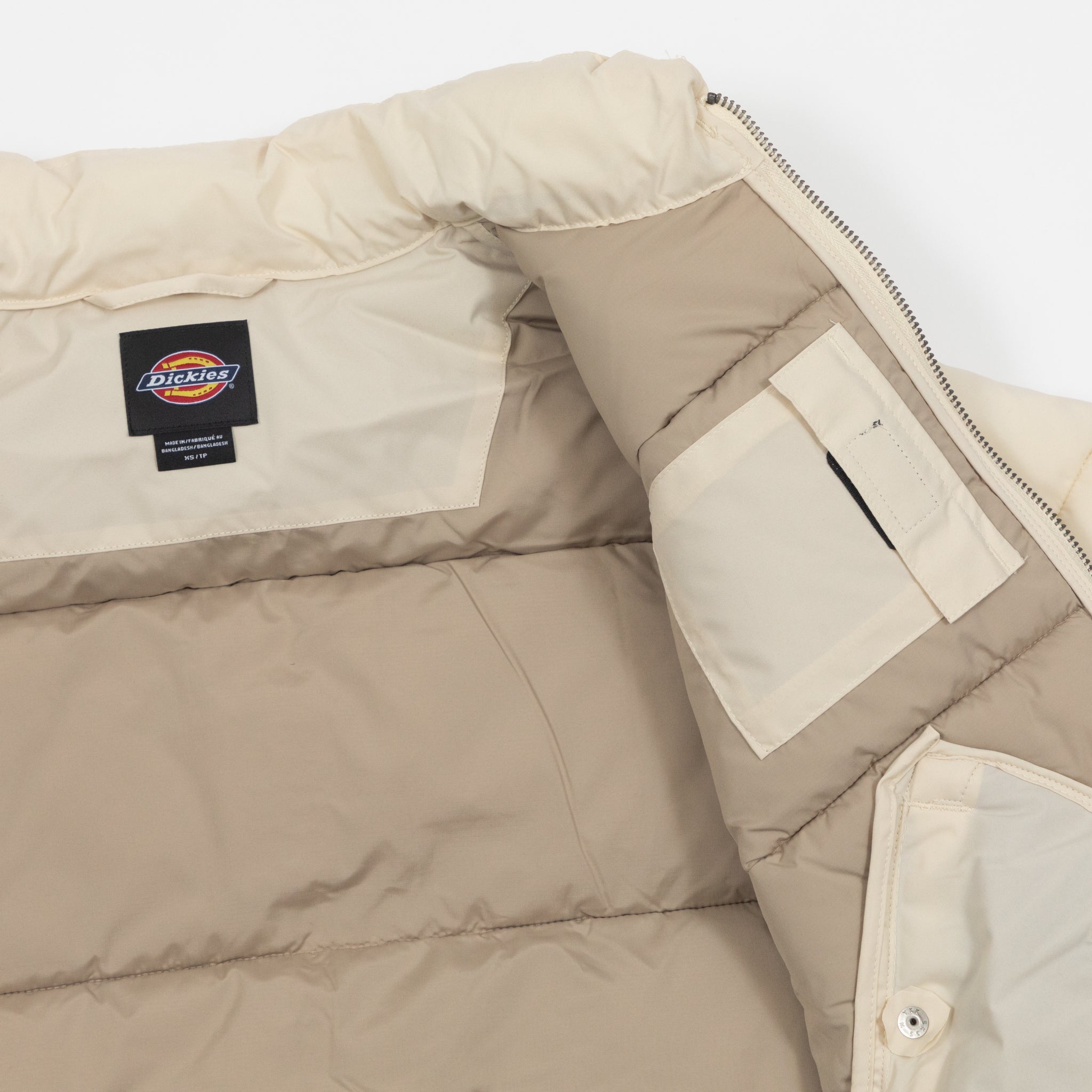 Womens DICKIES Summerdale Puffer Coat in CREAM