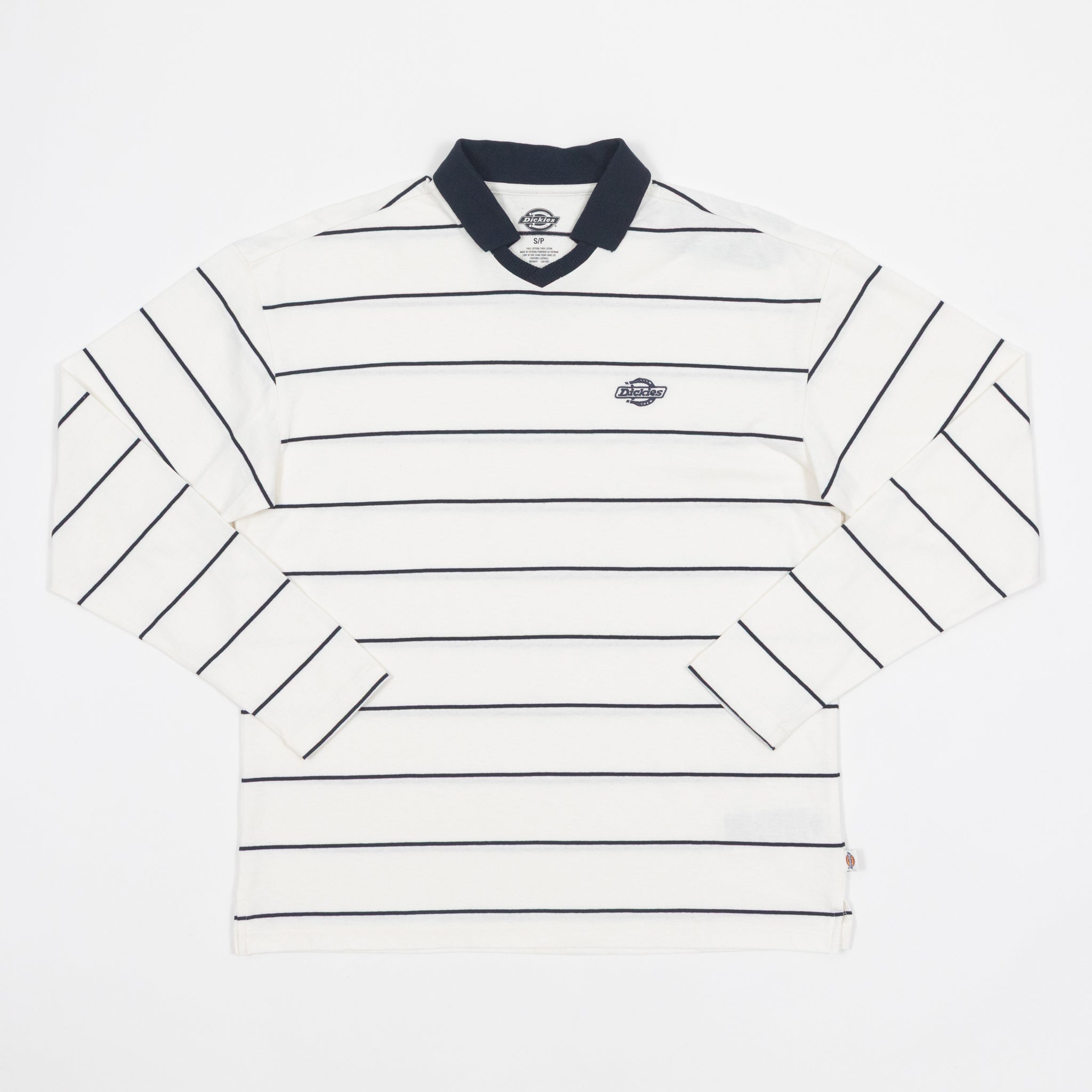 DICKIES Summerdale Rugby Shirt in CREAM & NAVY