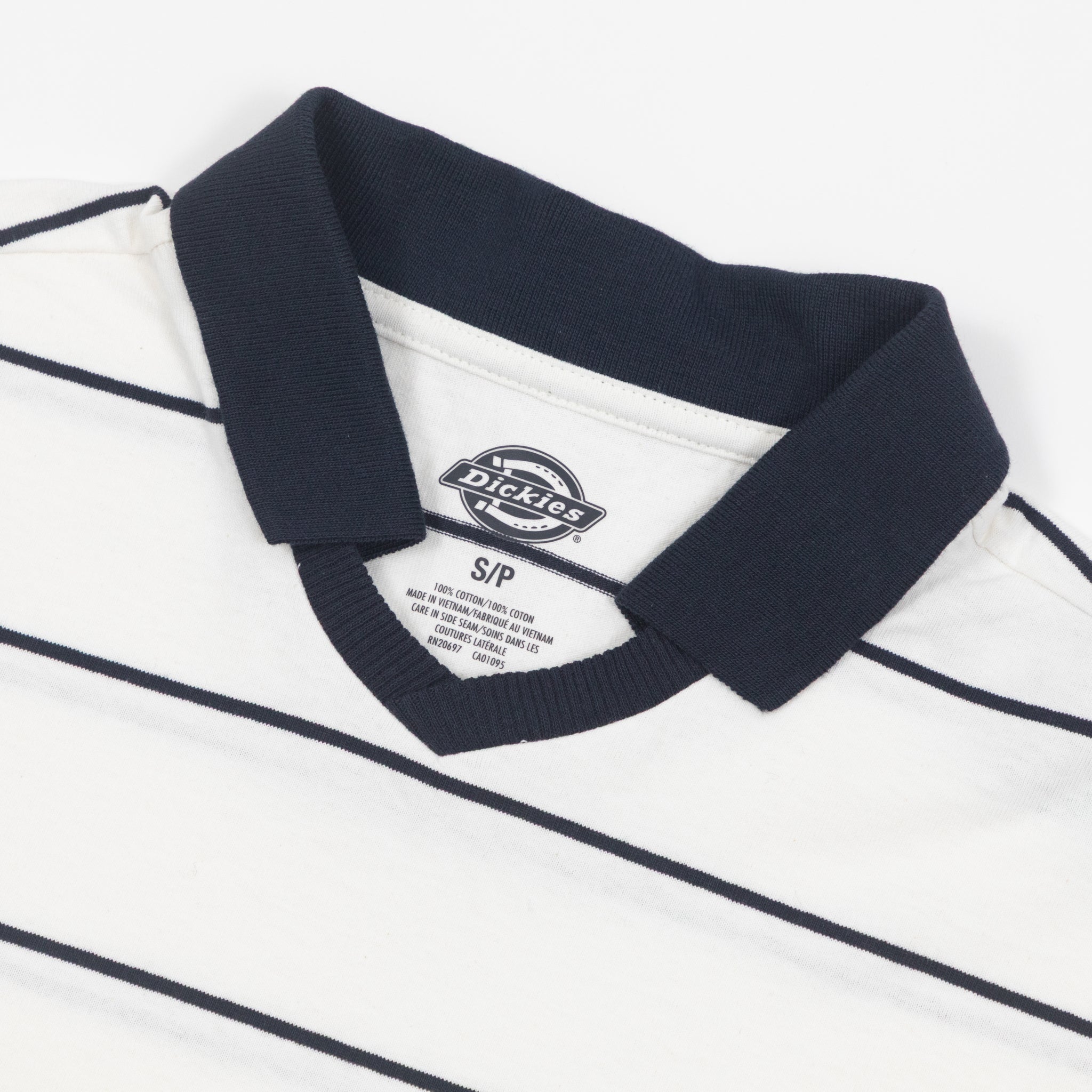 DICKIES Summerdale Rugby Shirt in CREAM & NAVY