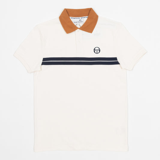 SERGIO TACCHINI Supermac Polo Shirt in WHITE & BROWN