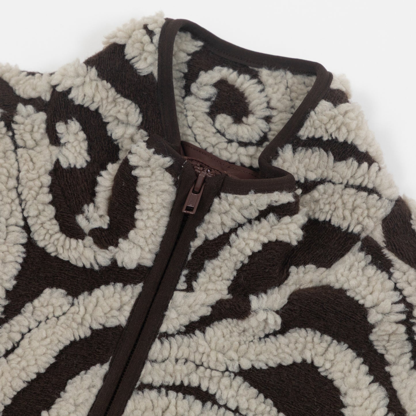 Womens OBEY Swirls Jacquard Zip Jacket in BROWN