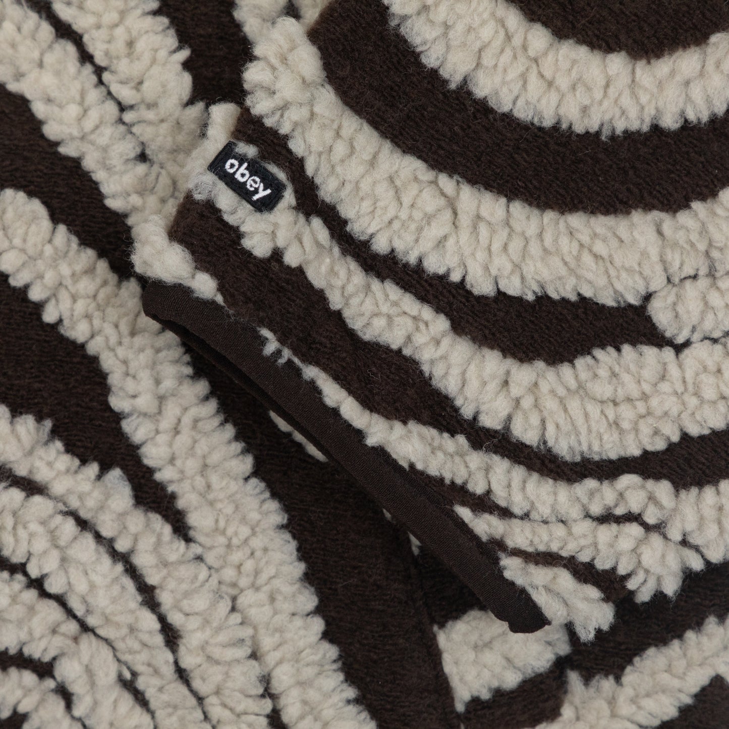 Womens OBEY Swirls Jacquard Zip Jacket in BROWN