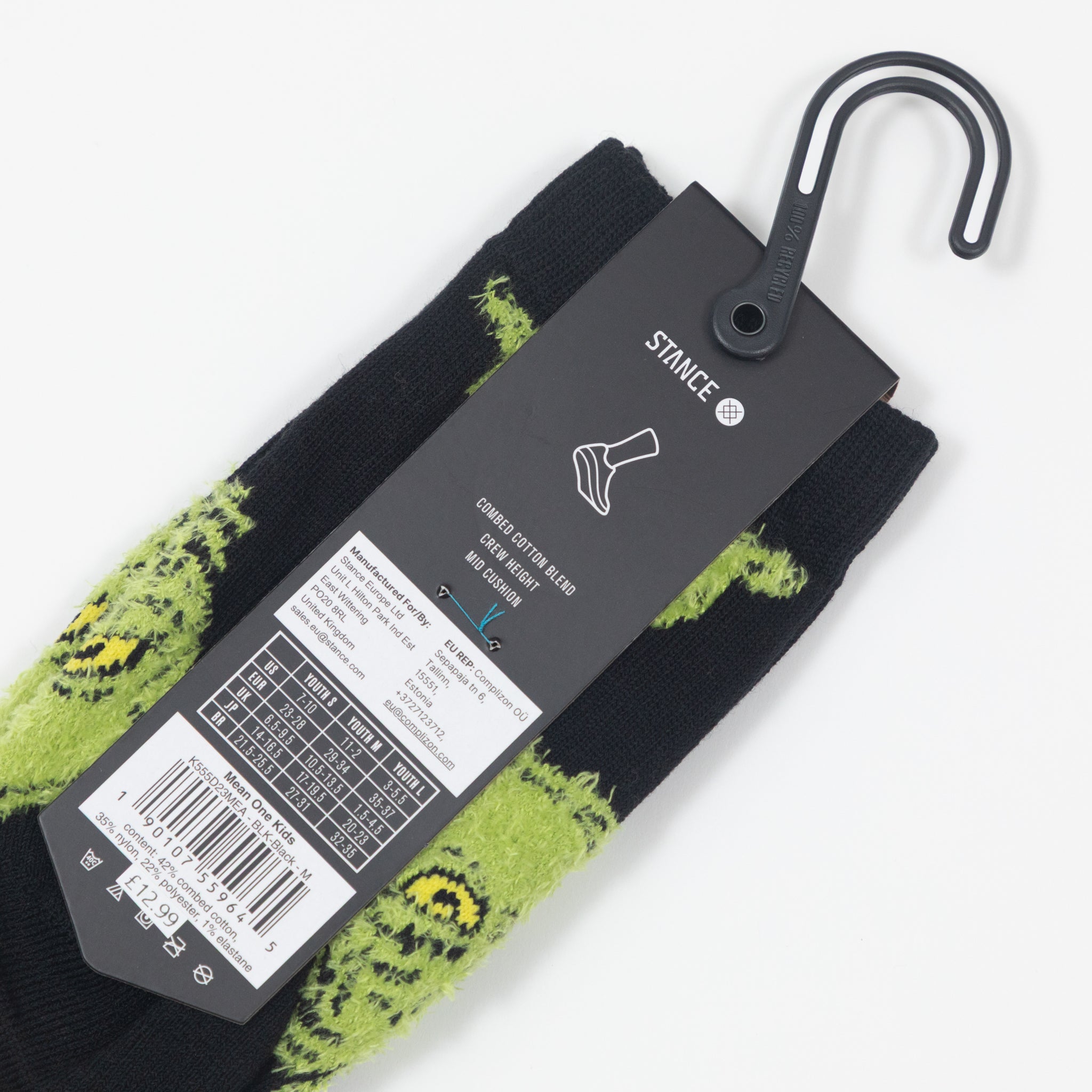 Kids STANCE X THE GRINCH Mean One Socks in BLACK