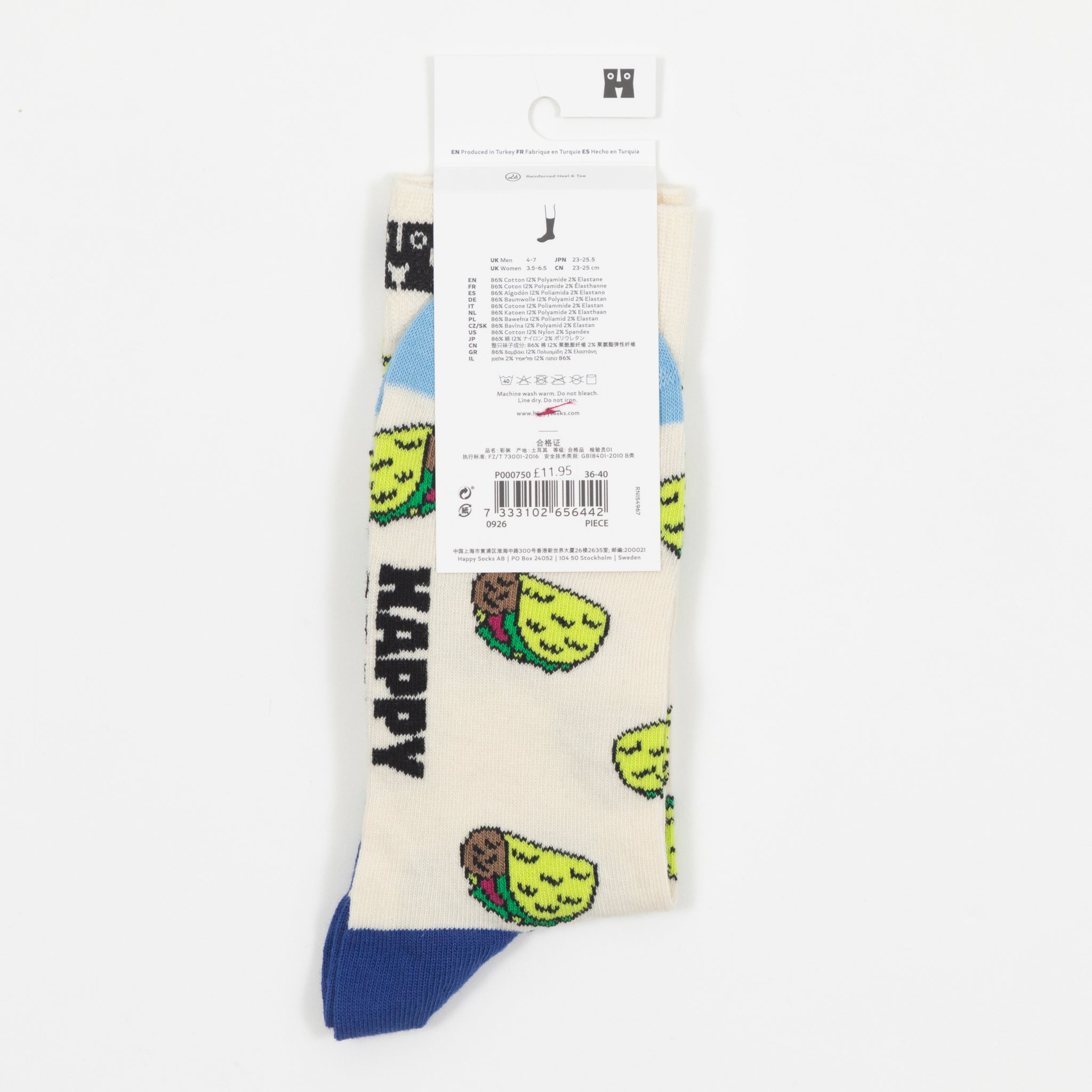 HAPPY SOCKS Taco Socks in WHITE