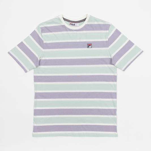 FILA Tarn Dye Stripe T-Shirt in GREEN , WHITE & PURPLE