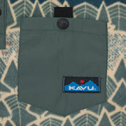 KAVU Teannaway Sasquatch Fleece Pullover in GREEN & BEIGE